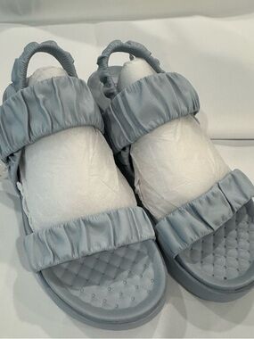 Blondo Light Blue Ruched Strap Slide